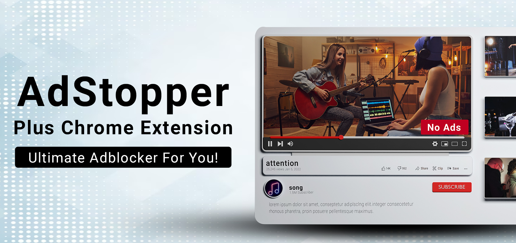 AdStopper Plus Chrome Extension – Block Youtube Ads for Free with Safe Browsing